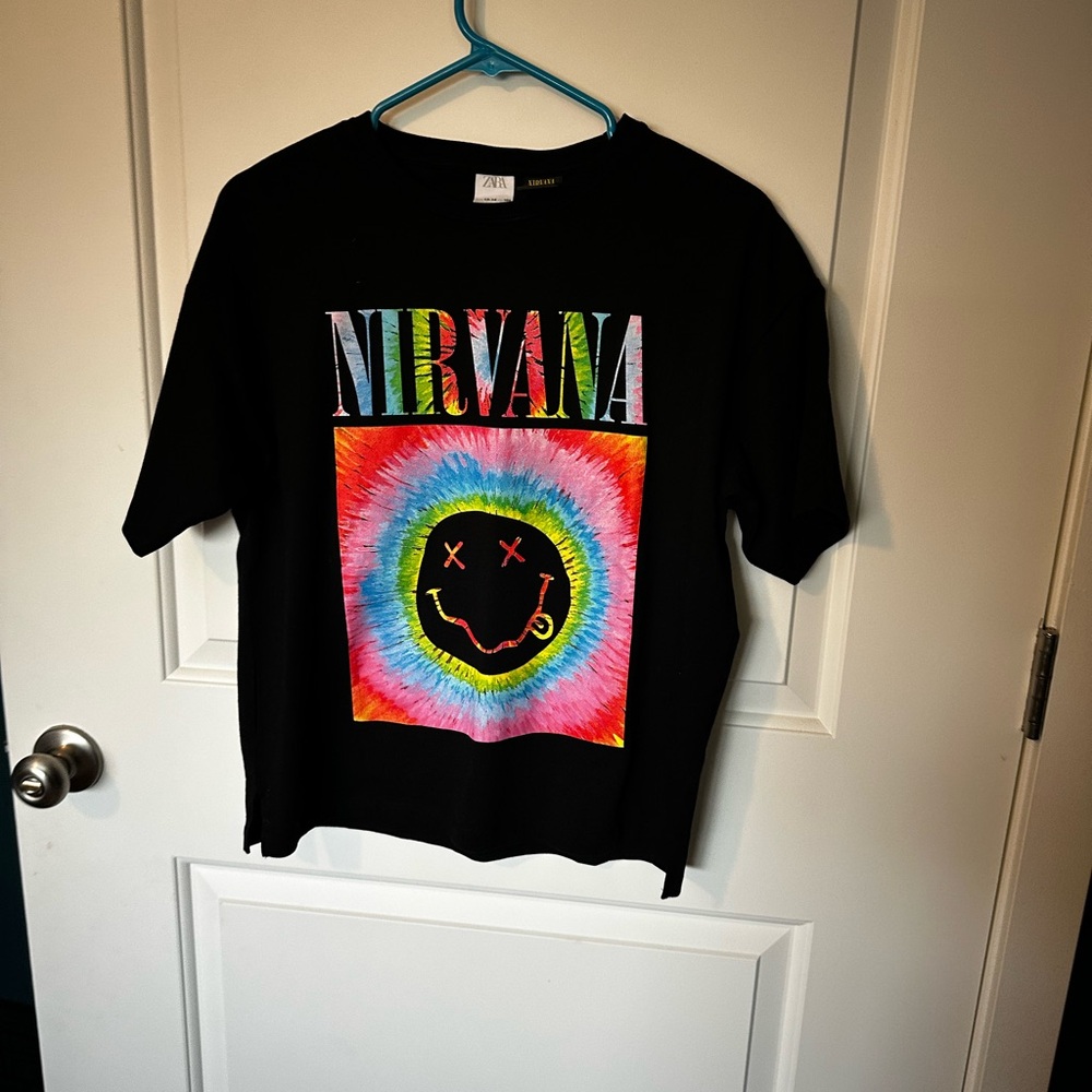 Zara Black Short Sleeve Nirvan shirt